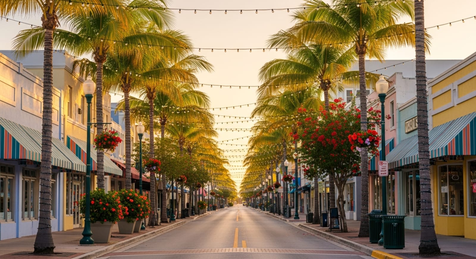 The Bella Reina Spa storefront on George Bush Boulevard in Delray Beach, a low Mediterranean-style building a few blocks from the Pineapple Grove Arts District, palm trees lining the sidewalk