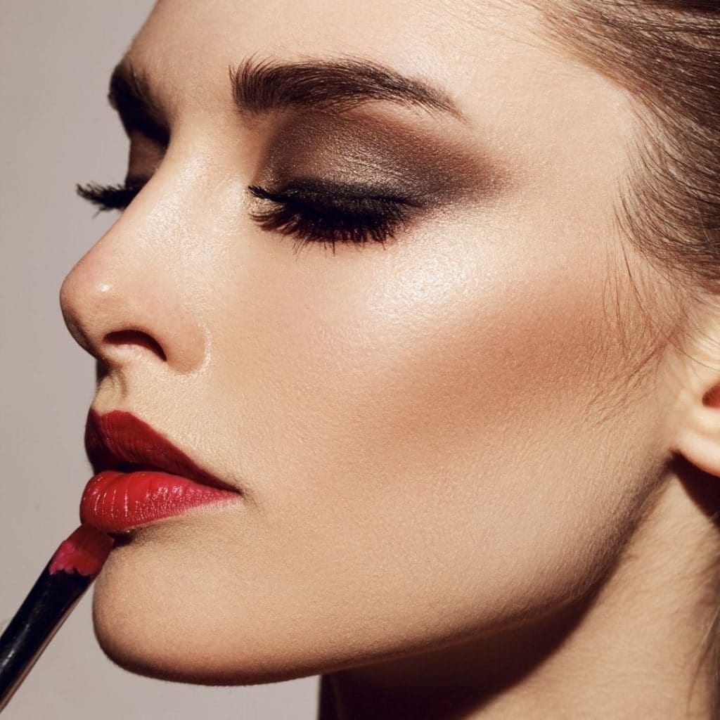 Special-occasion makeup, finished look